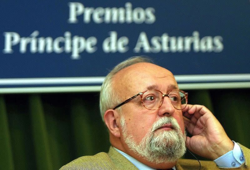 FILE PHOTO: Polish composer and conductor Krzysztof Penderecki listens to a question during a news conference at the Prince of Asturias Awards foundation in Oviedo