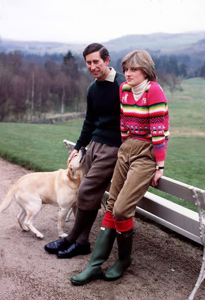 Prince Charles and Diana at Balmoral Castle in May 1981.