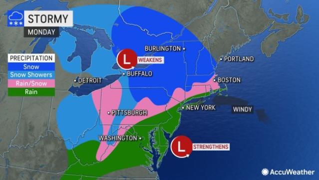 Winter storm will impact central & northeast PA Monday night/Tuesday AM