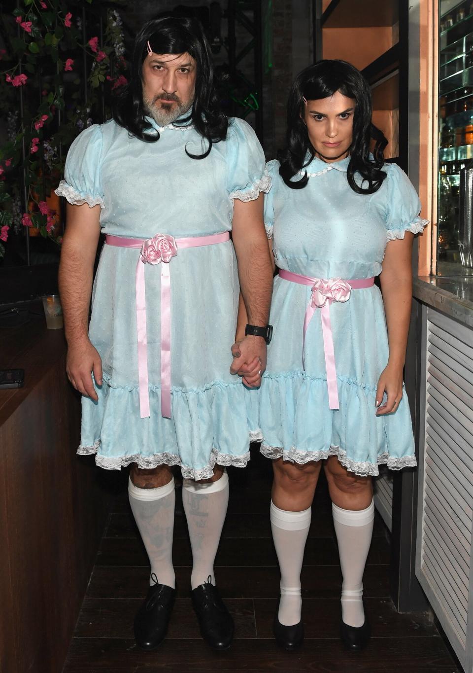 Joey Fatone (L) and Izabel Araujo attend Casamigos Halloween party at CATCH Las Vegas at ARIA Resort & Casino on October 27, 2018 in Las Vegas, Nevada