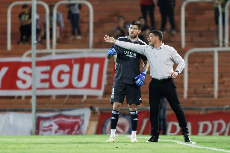 Agustín Rossi y Sebastián Battaglia, artífices del triunfo de Boca en Mendoza sobre Argentinos, en la primera semifinal por la Copa Argentina.