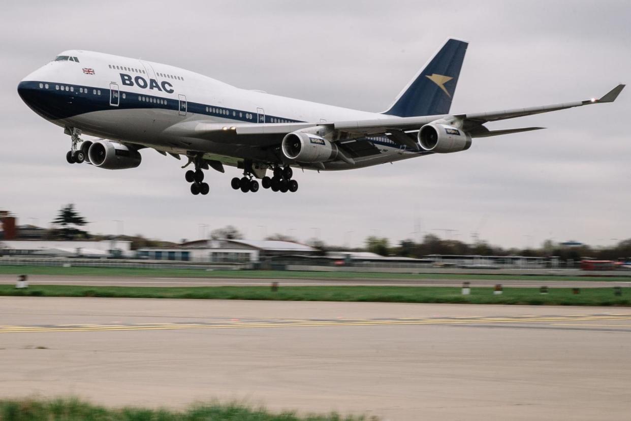 Back to the future: the British Airways 747 in the old BOAC livery: Stuart Bailey/British Airways