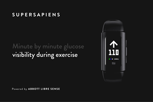 The Supersapiens Energy Band, Version Zero is the first and only wearable device that can read sport glucose data directly from Abbott’s Libre Sense and displays an athlete’s minute-by-minute glucose data.