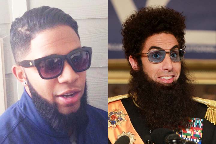 Elvis Andrus perfecting 'Dictator' look of Sacha Baron Cohen