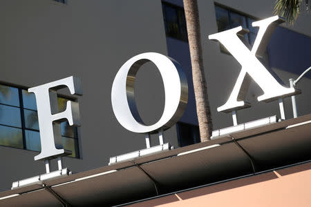 FILE PHOTO: The Twenty-First Century Fox Studios logo is seen in Los Angeles, California U.S. November 6, 2017. REUTERS/Lucy Nicholson/File Photo