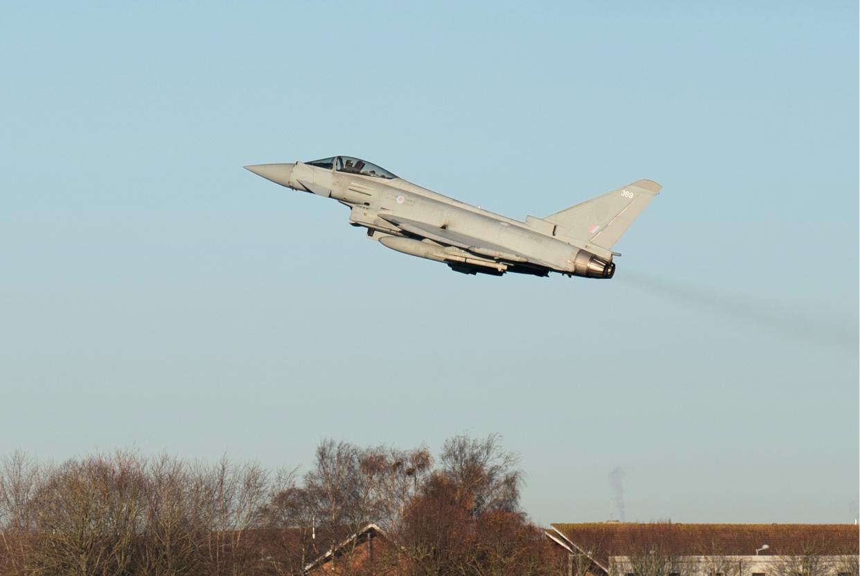 A Typhoon takes off from RAF Coningsby in Linconshire