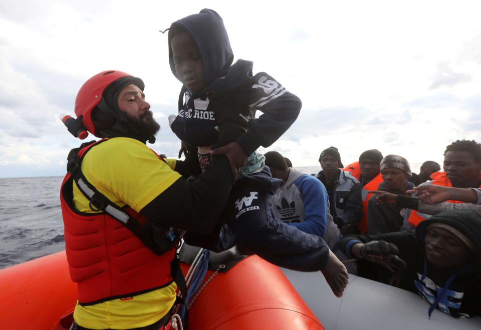 African migrants rescued off the Libyan coast