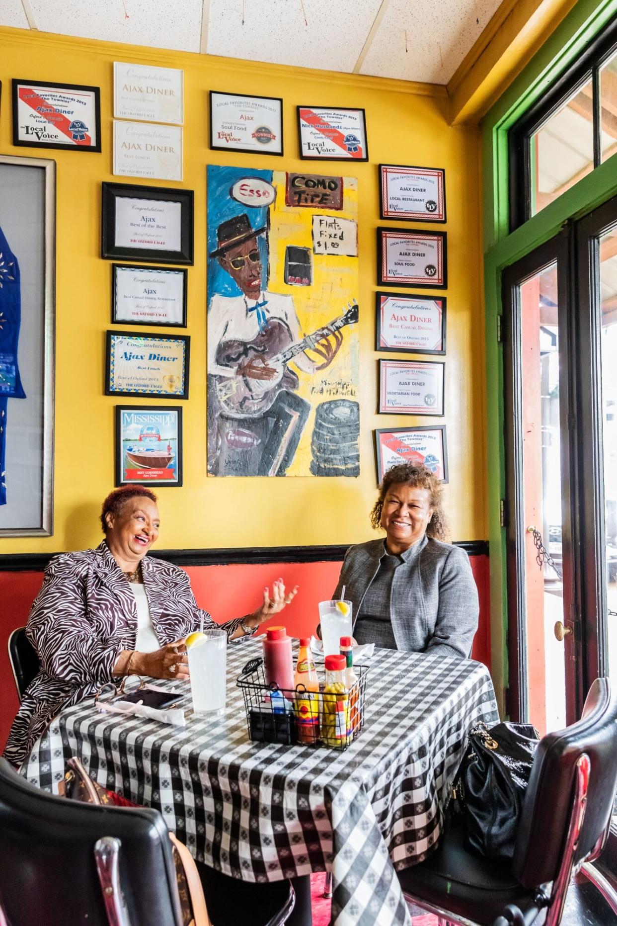 Women enjoy Ajax Diner