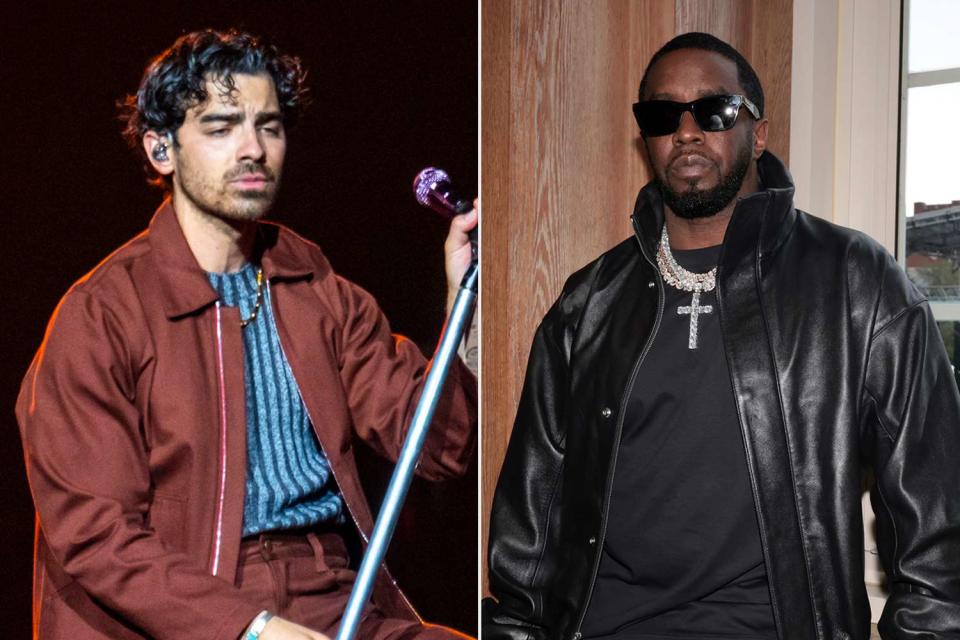 <p>Francesco Prandoni/Getty,  Shareif Ziyadat/Getty</p> Joe Jonas performing onstage and Diddy at Howard University