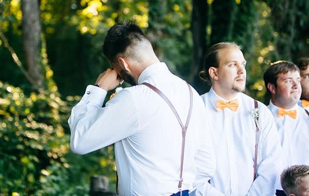 Micah had his back turned as Bailey approached. Photo: Amber Lowe Photo