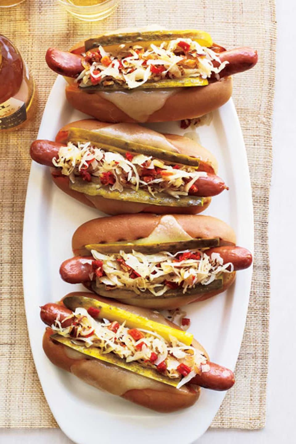 Grilled Reuben Dogs