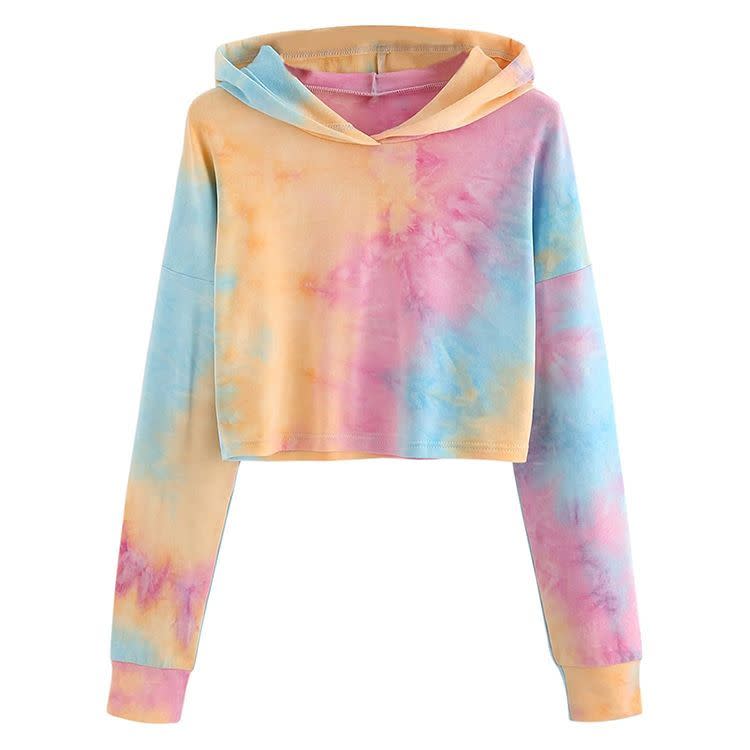 13) Tie-Dye Crop Top Sweatshirt
