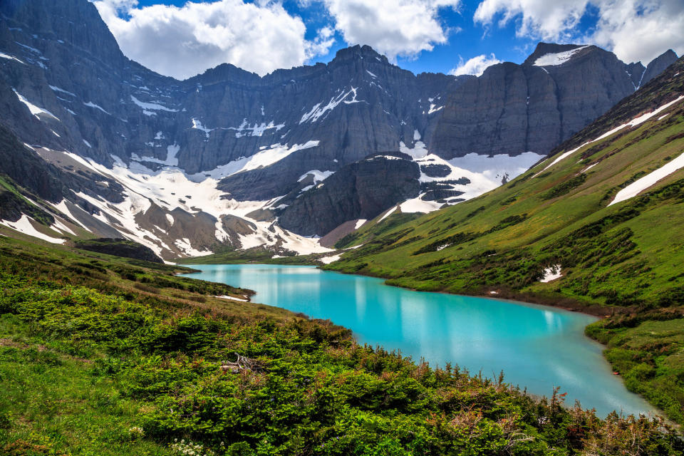 lake and mountains