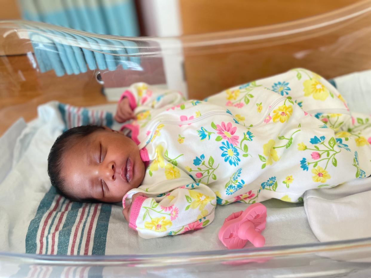 Brayla Mathis was born at St. Joseph Mishawaka Medical Center (5215 Holy Cross Pkwy, Mishawaka, IN 46545) at 1:53 p.m., on April 8, 2024 as a solar eclipse was taking place.