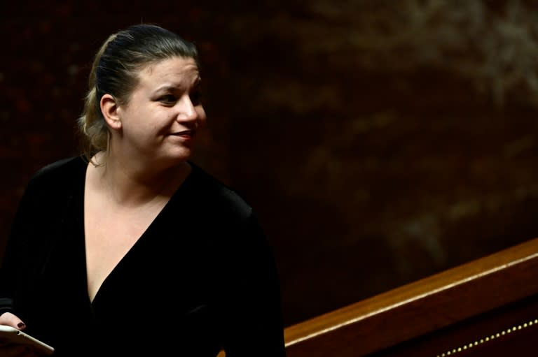 La cheffe de file des députés LFI Mathilde Panot, le 17 janvier 2024 à l'Assemblée nationale, à Paris (JULIEN DE ROSA)