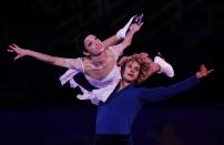 Meryl Davis and Charlie White of the United States perform during the figure skating exhibition gala at the Iceberg Skating Palace during the 2014 Winter Olympics, Saturday, Feb. 22, 2014, in Sochi, Russia. (AP Photo/Bernat Armangue)