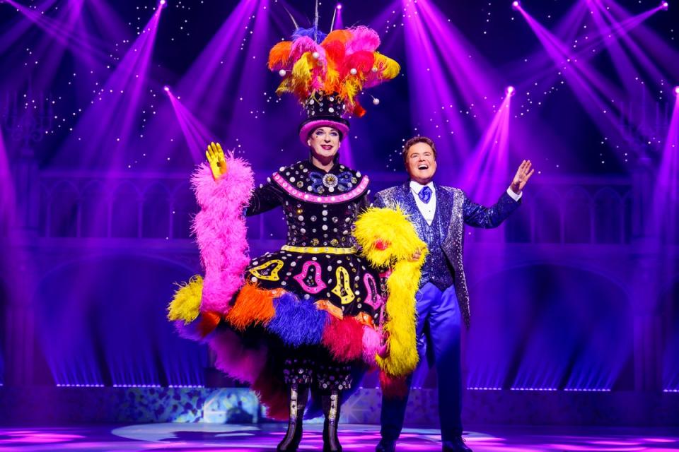 Donny Osmond appearing in Pantoland at the Palladium with Julian Clary in 2021 (Paul Coltas)