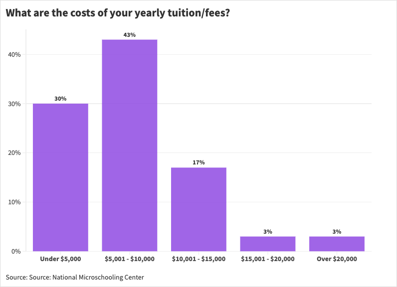 Tuition for a microschool can be significantly less than that of a traditional private school, but can still be unaffordable for some families. (National Microschooling Center)