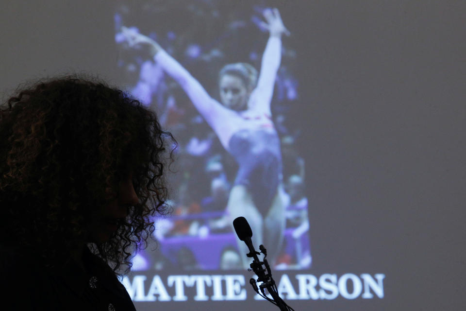 Victim Mattie Larson speaks at the sentencing hearing for Larry Nassar&nbsp;on January 23, 2018. (Photo: Brendan McDermid / Reuters)