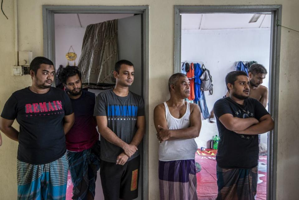 Abas Sordel (third from left) became the sole breadwinner after his father died nine years ago. — Picture by Shafwan Zaidon