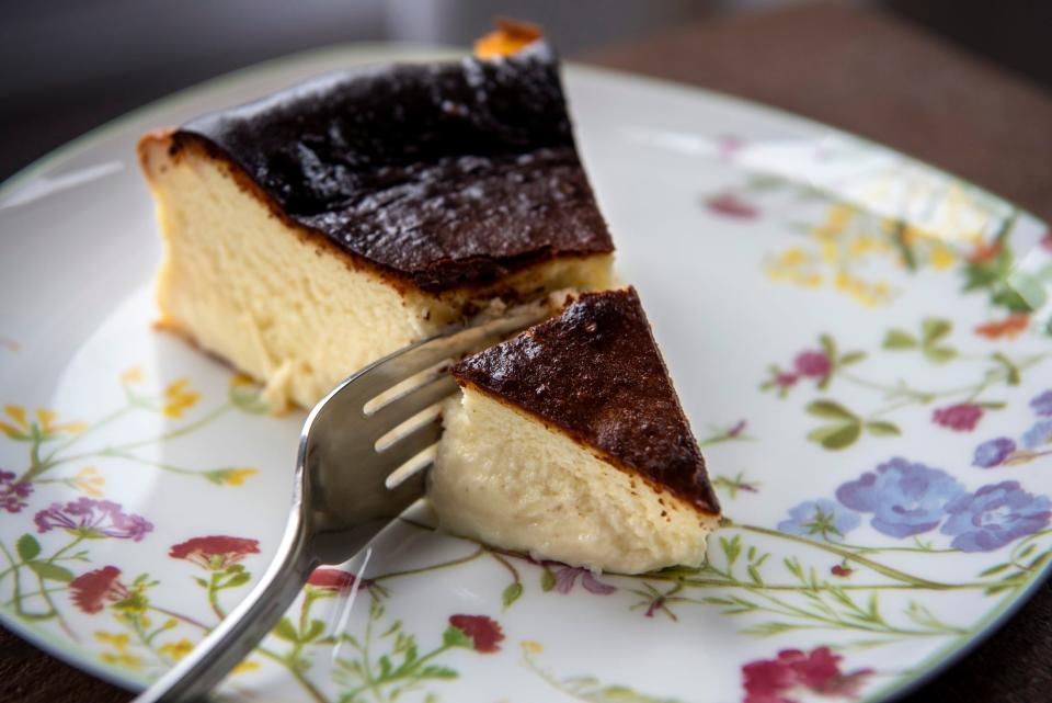 A specialty of Kevin Acosta, owner of Kevin's Slice of Heaven in East Rutherford, is the Basque cheesecake. The cheesecake is baked at high temperatures so the outside becomes caramelized and forms a deep brown crust.