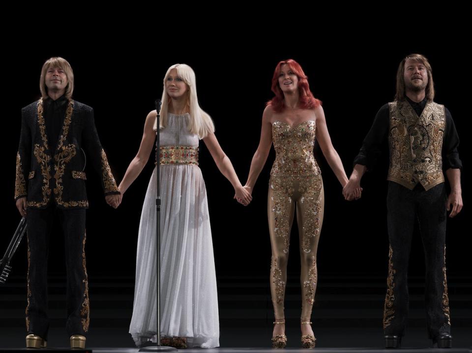 Los integrantes de ABBA reunidos en forma holográfica (ABBA Voyage)