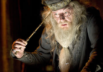 <p>Michael Gambon as Professor Dumbledore in Warner Bros. Pictures' Harry Potter and the Goblet of Fire - 2005</p>