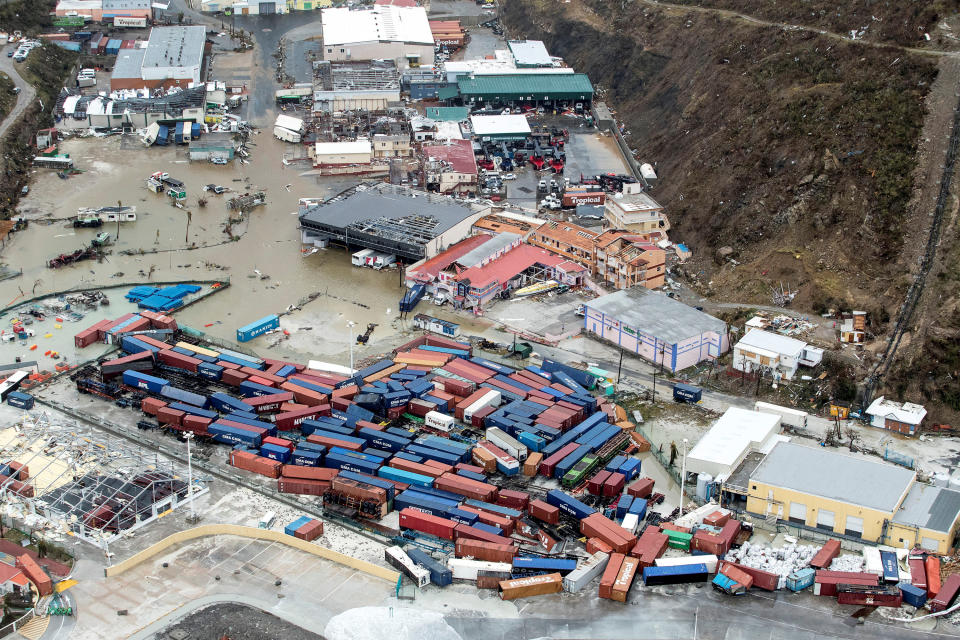 <p>View of the aftermath of Hurricane Irma on St. Maarten Dutch part of Saint Martin island in the Caribbean, Sept. 6, 2017. (Photo: Netherlands Ministry of Defence/Handout via Reuters) </p>