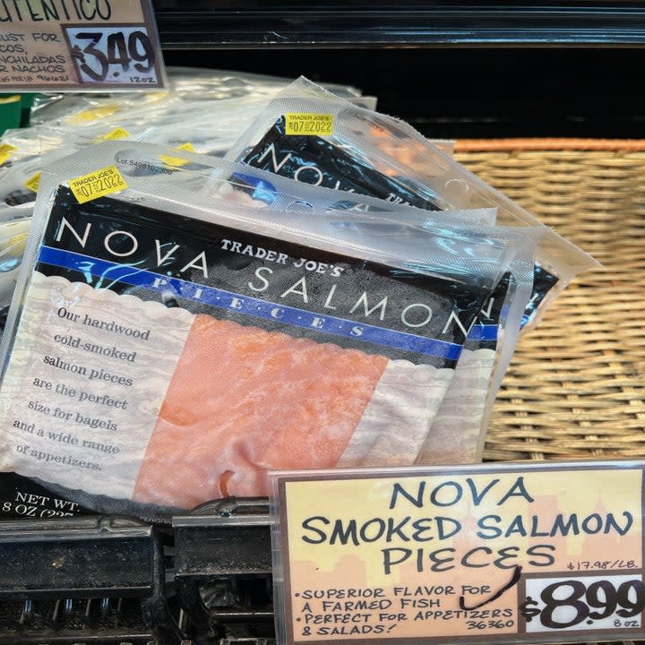 Nova smoked salmon pieces.