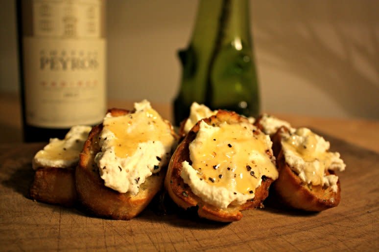 Ricotta Toast With Pistachios & Honey