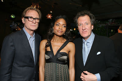 Bill Nighy , Naomie Harris and Geoffrey Rush at the Disneyland premiere of Walt Disney Pictures' Pirates of the Caribbean: At World's End