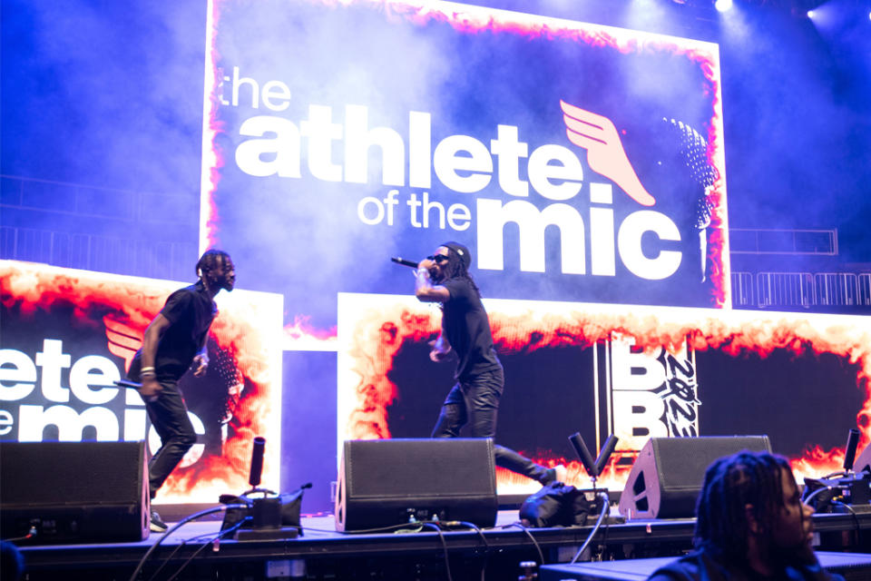 The Athlete of the Mic winner, DYKingz, performs at Birthday Bash ATL on June 17 in Atlanta. - Credit: Courtesy of The Athlete's Foot