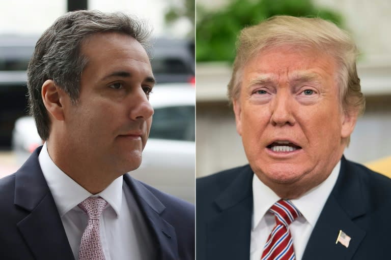 In December Michael Cohen (left) apologized for covering up the "dirty deeds" of US President Donald Trump