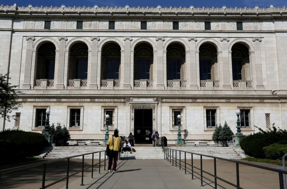 The Detroit Public Library which is celebrating its 150th anniversary in 2015 as seen from the Woodward Avenue entrance in Detroit, Michigan on Saturday, July 5, 2014Eric Seals/Detroit Free Press