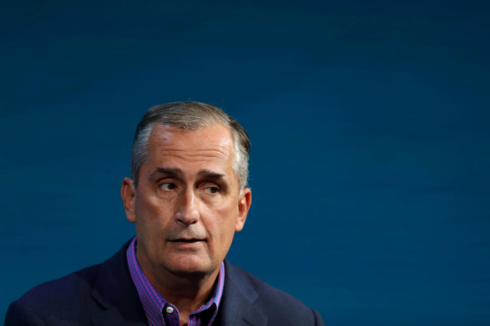 FILE PHOTO: Brian Krzanich CEO of Intel speaks at the Wall Street Journal Digital Conference in Laguna Beach