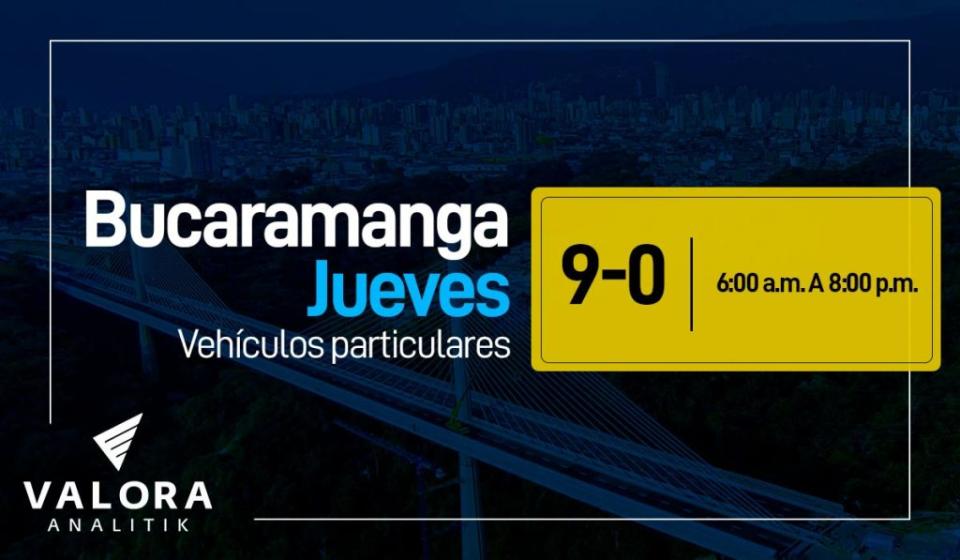 pico y placa Bucaramanga jueves 25 de mayo.