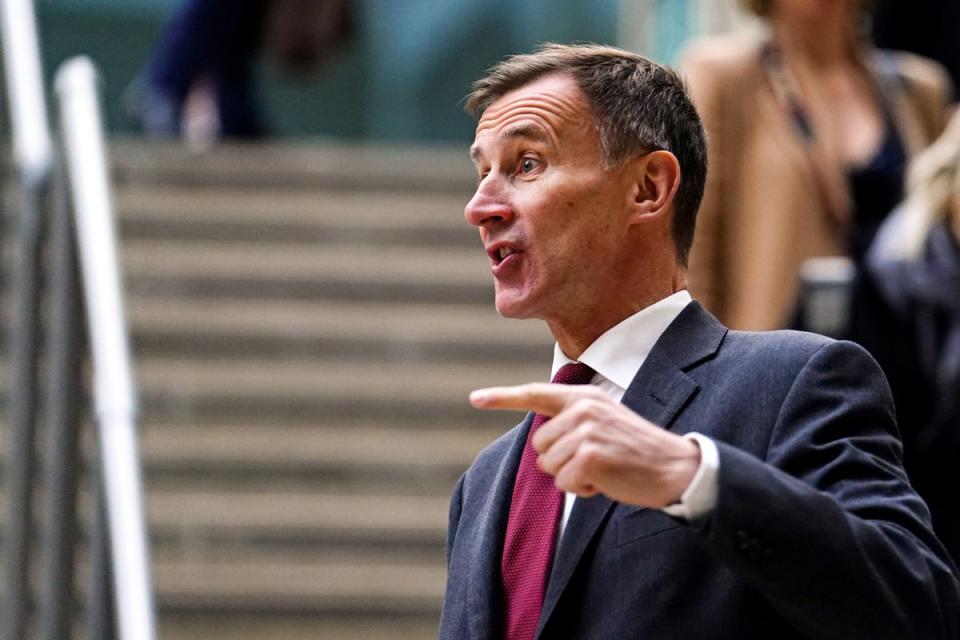 Chancellor Jeremy Hunt extended the freeze on income tax thresholds for an additional two years (PA Wire)