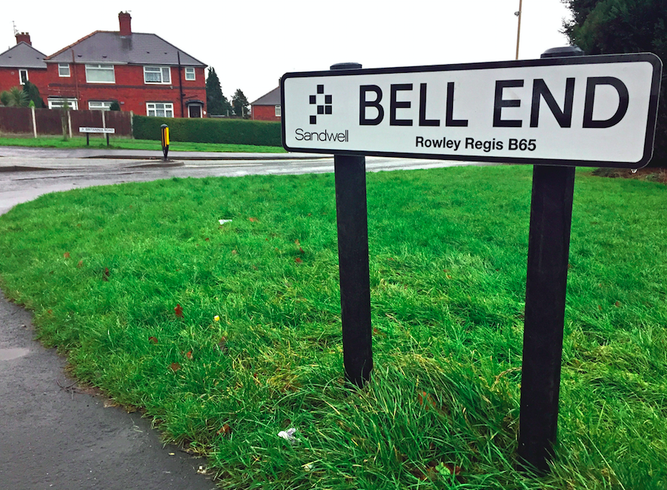 The Bell End sign in Rowley Regis, West Midlands (Photo: SWNS)