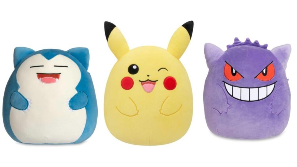 Pokemon Squishmallows - Snorlax, Pikachu and Gengar