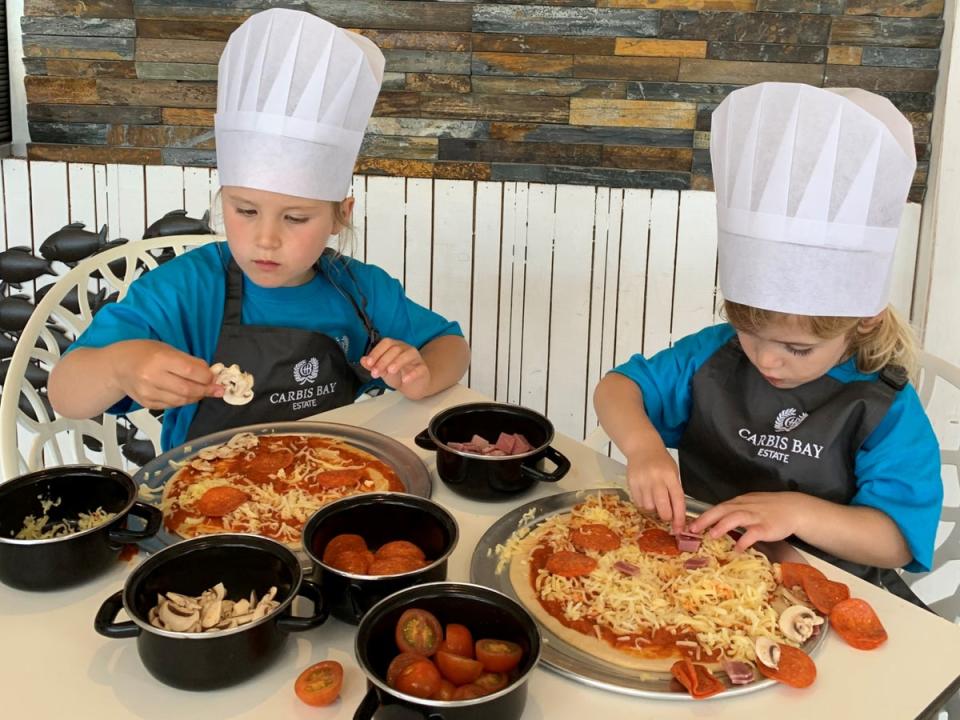 Cooking is one of the activities offered in the kids’ club (Carbis Bay Hotel)