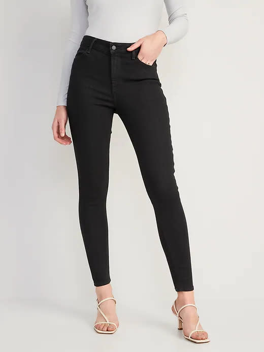 High-Waisted Wow Super-Skinny Black Jeans. Image via Old Navy.