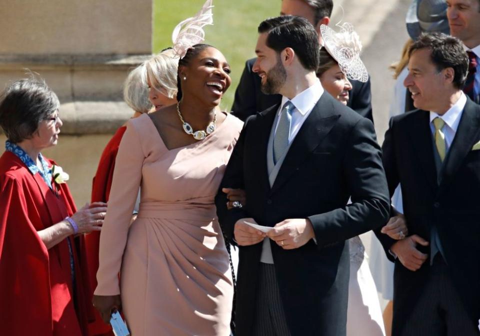 Serena Williams and Alexis Ohanian at Meghan Markle and Prince Harry's royal wedding | ODD ANDERSEN/AFP/Getty Images