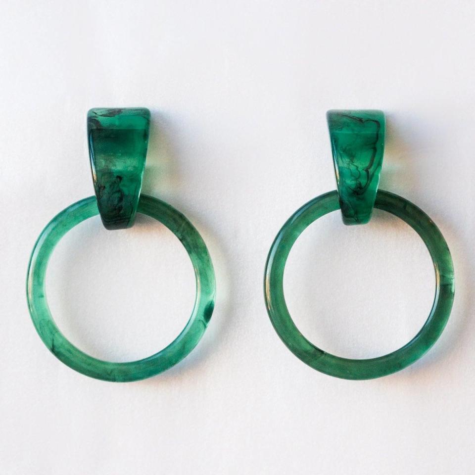 <p><a href="https://go.redirectingat.com?id=74968X1596630&url=https%3A%2F%2Fwww.localeclectic.com%2Fproducts%2Fmilly-hoops-in-jade%3Fcurrency%3DUSD%26variant%3D21172498497614%26stkn%3D82b5e2af6dc4%26glCountry%3DUS%26glCurrency%3DUSD%26gad_source%3D1%26gclid%3DCjwKCAiA5L2tBhBTEiwAdSxJX90wTLYLB3cYF4B-cdOR3onqJ62PyVjM-Fqh0GcOta_ix1So7vW0exoCwSMQAvD_BwE&sref=https%3A%2F%2Fwww.thepioneerwoman.com%2Ffashion-style%2Fg42543465%2Fst-patricks-day-accessories%2F" rel="nofollow noopener" target="_blank" data-ylk="slk:Shop Now;elm:context_link;itc:0;sec:content-canvas" class="link ">Shop Now</a></p><p>Milly Hoops in Jade</p><p>localeclectic.com</p><p>$36.00</p><span class="copyright">Local Eclectic</span>