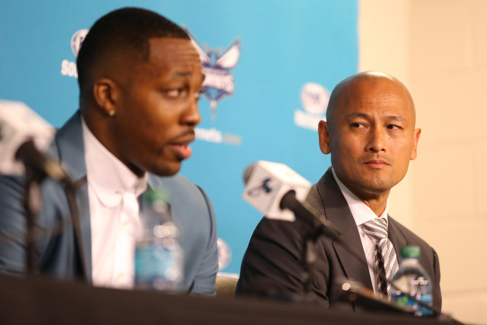 After seven years at the helm of the Hornets, general manager Rich Cho (right) has been relieved of his duties. (Getty)