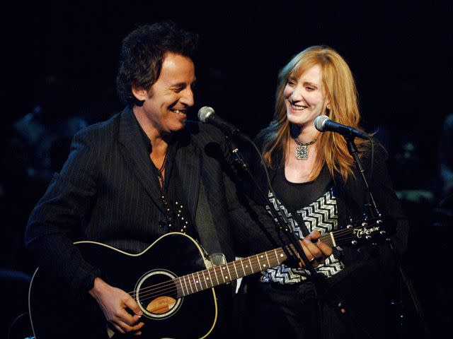 KMazur/WireImage Bruce Springsteen onstage with wife Patti Scialfa