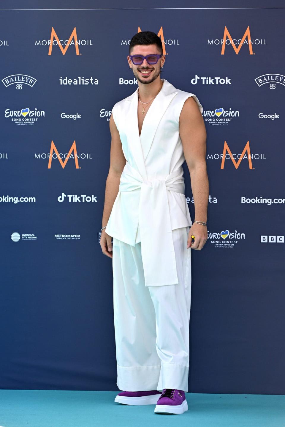 Andrew Lambrou attends the 2023 Eurovision Song Contest opening ceremony.