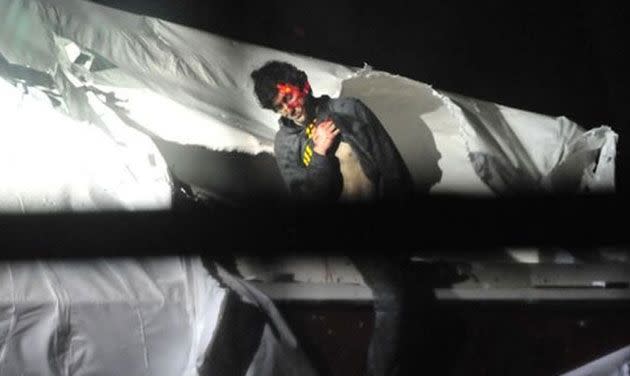 Tsarnaev surrenders. Credit: Sgt. Sean Murphy/Mass. State Police
