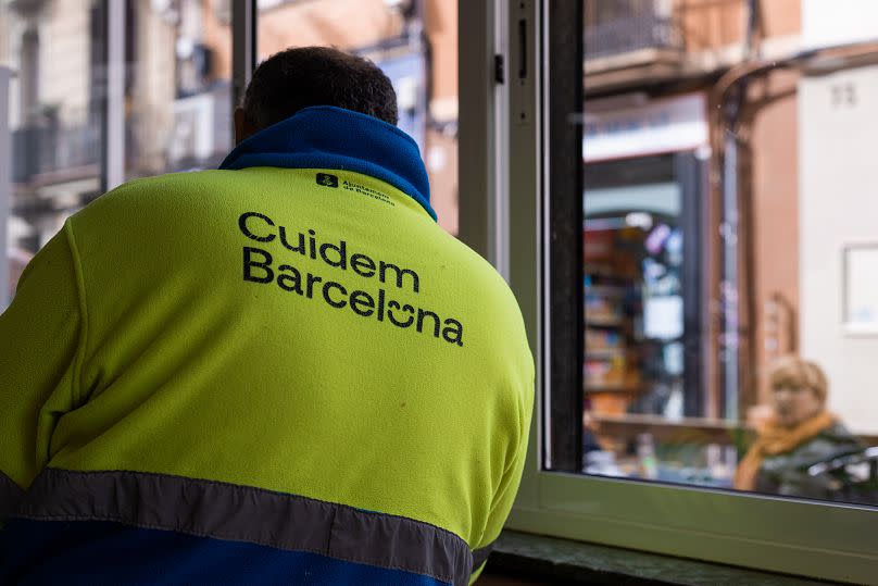 Un employé municipal de Barcelone.