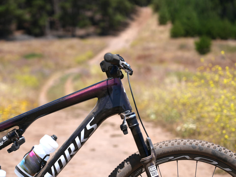 closeup details of 2024 specialized epic 8 s-works head tube