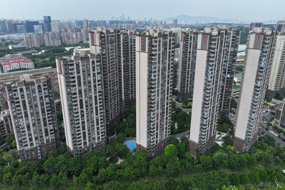 NANJING, CHINA - AUGUST 18, 2023 - Aerial photo shows a residential area of Evergrande in Nanjing, East China's Jiangsu province, Aug 18, 2023. According to several foreign media reports, Evergrande Group filed for bankruptcy protection in the United States under Chapter 15 of the Bankruptcy Law on August 17 local time. The balance sheet shows that as of December 31, 2022, the group's total liabilities exceeded 2.43 trillion yuan. (Photo credit should read CFOTO/Future Publishing via Getty Images)